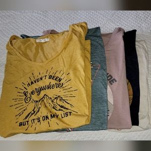 LOT OF 5 MAURICES GRAPHIC TEES XL LIKE NEW OUTDOORSY